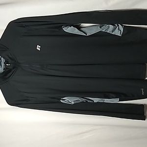 Russell Mens XL 3/4 zip up black & gray very lightweight & breathable